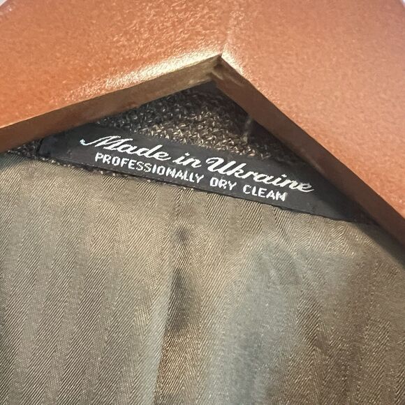 Vtg RBM Mens Size 42L Brown Lambswool Blazer Suit Jacket Sport Coat - Picture 3 of 12